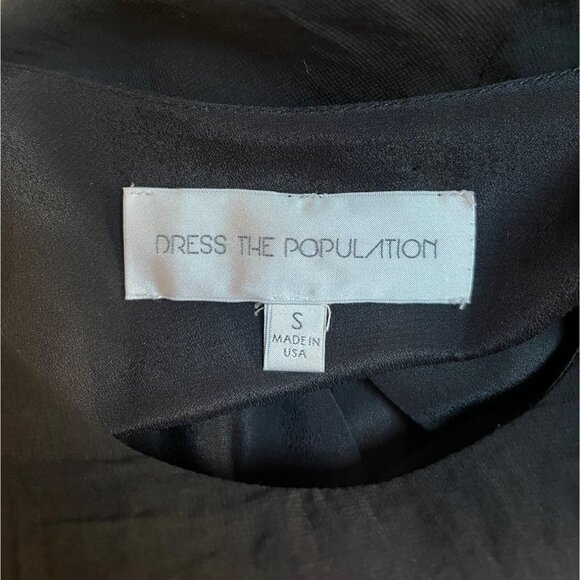 Dress the Population April Sequin Glitter Cocktail Chiffon Shift Dress S Black - Picture 4 of 8